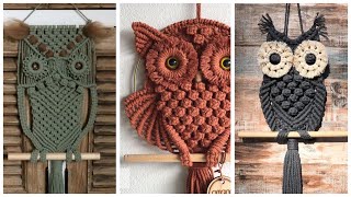 macrame owl wall hangingModern macrame hanging by all about ideas [upl. by Eitsirc]