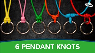 6 Pendant Knots for Paracord Lanyards and Necklaces [upl. by Nedap702]