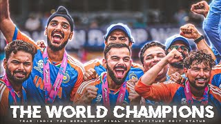 The World Champions😍  Team India T20 wc final 2024 Win Edit Whatsapp Status teamindia t20 [upl. by Nikita742]