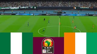 Nigeria 1 vs 2 Cote dIvoire 2024 CAF Africa Cup Final highlights  Video game simulation PES 2021 [upl. by Assiar217]