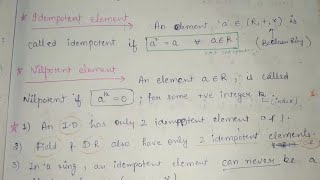 Idempotent amp Nilpotent elements Revise Ring theory with me CSIRNET Ringtheory [upl. by Corty455]