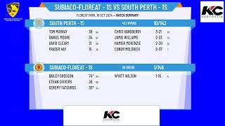 SubiacoFloreat  1s v South Perth  1s [upl. by Nolana]