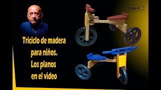 Triciclo de madera para niños los planos en el video [upl. by Adidnac]