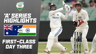 Australia A v India A  Firstclass match two  Day 3 [upl. by Troyes]