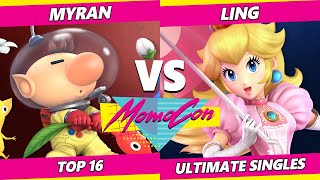 MomoCon 2022 Top 16  Myran Olimar Vs Ling Peach SSBU Ultimate Tournament [upl. by Aihsat601]