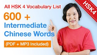 HSK 4 Vocabulary List  600 intermediate Chinese Vocabulary Words in 1 hour  Learn Chinese [upl. by Cuda]