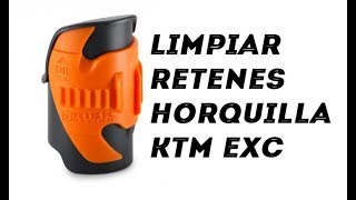 Como limpiar retenes horquilla WP  KTM [upl. by Ulu]