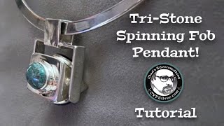 Make a Three Stone Spinning Fob Pendant A Silversmithing Tutorial [upl. by Laersi910]