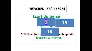 PMU QUINTE MERCEDI 27112024 HERRASSIN CONSEIL JEU [upl. by Georgeanna]