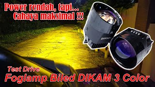 Test Drive Foglamp Biled DIKAM S7 3 Color  3 Cahaya Warna [upl. by Pontius]