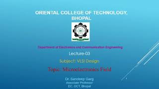 Lecture3 Microelectronics Field Dr Sandeep Garg [upl. by Zaraf609]