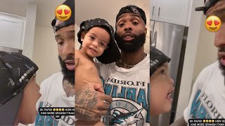 Odell Beckham Teaching Son Spanish [upl. by Einatsed425]