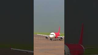 Landing takeoff aviation airbus flight airindia express A320 on ground airport shorts video [upl. by Biernat]