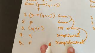 Proofs with Rules of Inference 1 Propositional Logic for Linguists 15 [upl. by Adnauqal]