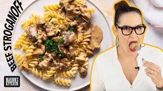 How To Make A CREAMY amp TENDER Beef Stroganoff  Marions Kitchen [upl. by Wsan352]