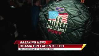 Osama Bin Laden Dead 2011 Ground Zero Crowds Cheer All Night [upl. by Nerahs393]