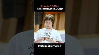 Tymon Kolasinski 5x5 solve 3045s record rubikscube shorts Cubix838 [upl. by Naomi]