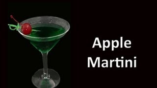 Apple Martini Cocktail Drink Recipe [upl. by Gaughan809]