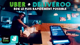 FAIRE 50€ LE PLUS RAPIDEMENT POSSIBLE AVEC UBER EATS ET DELIVEROO  💰 ⏱️ [upl. by Kachine]