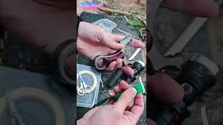 How to install rubber bands to slingshot quickly hunting slingshot huntingchannel diy shorts [upl. by Wyndham661]