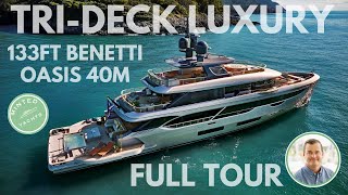 133ft Benetti Oasis 40m Yacht  Full Live Tour  Available New Models  BitLyBenettiForSale [upl. by Elyc]