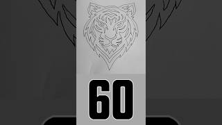 short Completed the Tiger Logo 60Second Countdown 🐯⏳countdown drawing artchallenge [upl. by Lewse]