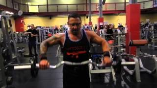 Wide grip upright rows for side delts [upl. by Yroffej]