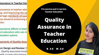 Quality Assurance in Teacher Education  Preservice and Inservice Teacher Education [upl. by Noakes]