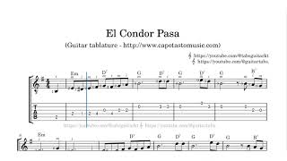 El Condor Pasa  Guitar tablature  TAB [upl. by Darrell872]