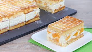 Waffelkuchen Käse Sahne Art einfach ohne backen 😊 [upl. by Hacceber]