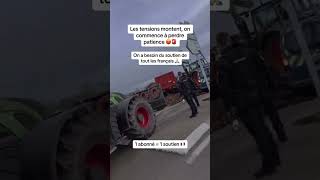 Manifestation agricole continu CRS 👮‍♂️ VS TRACTEUR 🚜 tractor manifestation agriculture [upl. by Ridglea]