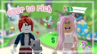 POOR to RICH In adopt me  roblox short story amp gameplay [upl. by Alida807]