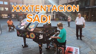 SAD XXXTENTACION  Street Piano Performance  Piano in Public [upl. by Tnilk]