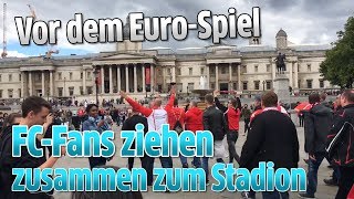 Die FCFans ziehen gemeinsam zum Stadion [upl. by Ahsenrat380]