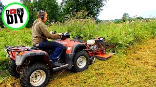 Cutting Extremely Tall Grass With ATV Mower [upl. by Cyrilla]