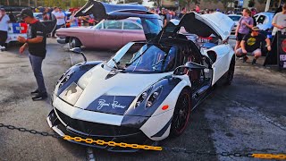 THE PAGANI FINALLY CAME at the Avenues Cars and Caffeine Hypercars Supercars JDM Muscle ect [upl. by Stern836]