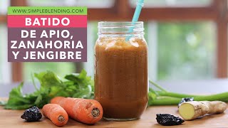 BATIDO DE APIO ZANAHORIA Y JENGIBRE  Receta de smoothie de apio y zanahoria  Batido con jengibre [upl. by Kcirredal110]