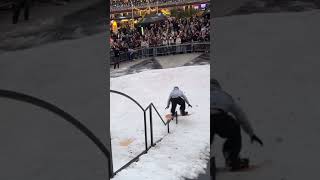 Snowboard broke mid rail shorts snowboarding [upl. by Keily]