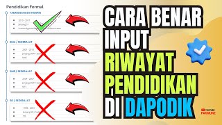 Cara Benar Input Riwayat Pendidikan SD Hingga S1 Pada Aplikasi Dapodik [upl. by Natloz789]