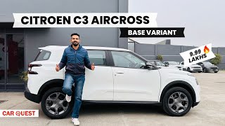 Citroen C3 Aircross Base Variant Walkaround  Car Quest [upl. by Ollopa161]