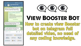 How To Create Views Booster Bot On Telegram  Get Views On Telegram  Views Generator Bot Code [upl. by Karylin]