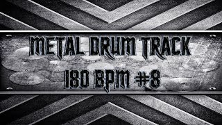 Metallica Style Metal Drum Track 180 BPM HQHD [upl. by Aserehc]