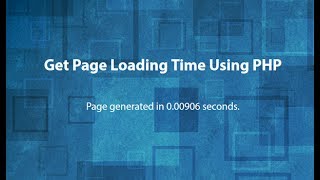 Page Loading Time In Php Page Speed Load Test Monitor Page Load Times Website Speed Monitoring [upl. by Ylla]