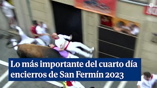 Mejores momentos del cuarto encierro en los Sanfermines 2023 [upl. by Leugimsiul879]