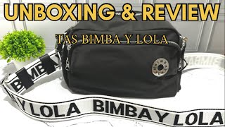 UNBOXING amp REVIEW TAS BIMBA Y LOLA ORIGINAL Nylon 3 pocket XBody Chimo Strap White  Nabila Sandra [upl. by Einnad]