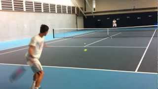 Marton Fucsovics forehand cross at LTA [upl. by Thunell551]