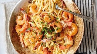 Makarona me karkaleca ne 15 min  Shrimp Pasta easy recipe [upl. by Mahala]