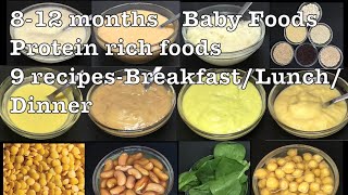 8 months Baby Foods  Protein Rich Foods  8  12 months Baby Food Ideas  Baby Foods for 8 months [upl. by Bobbi]