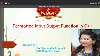 Formatted Input Output function in C with programming [upl. by Jamil]