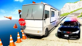 MULTIPLAYER Motorhome Police Chase  BeamNG Drive Crashes [upl. by Daley39]